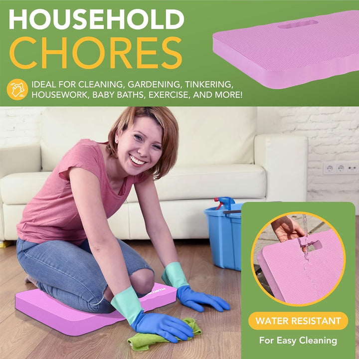 BLOSTM Pink Home & Garden Kniepolster – Kniepolster aus hochdichtem Schaumstoff mit 2 Texturen, Prem