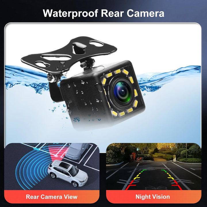 Rimoody Rückfahrkamera Auto Rückansicht mit Nachtsicht 12 LED Wasserdicht Rückfahrsystem 4.3 LCD Mon