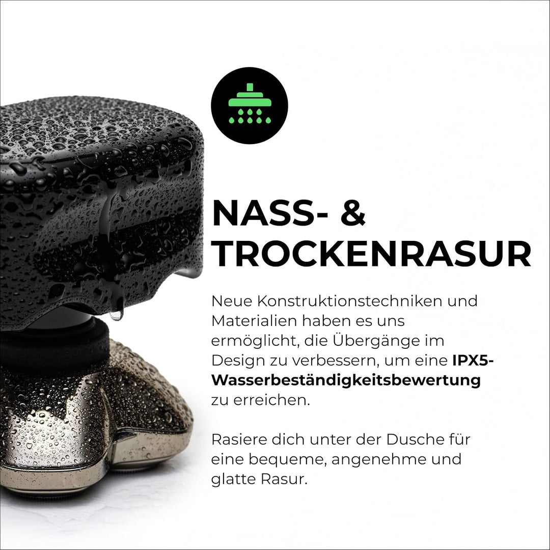 Skull Shaver Pitbull Silver Pro SX5 - Kopf- und Gesichtsrasierer - Elektrorasierer für Herren, Nass