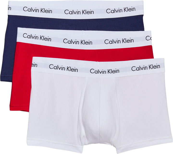 Calvin Klein Herren Low Rise Trunk XL White/Red Ginger/Pyro Blue, XL White/Red Ginger/Pyro Blue