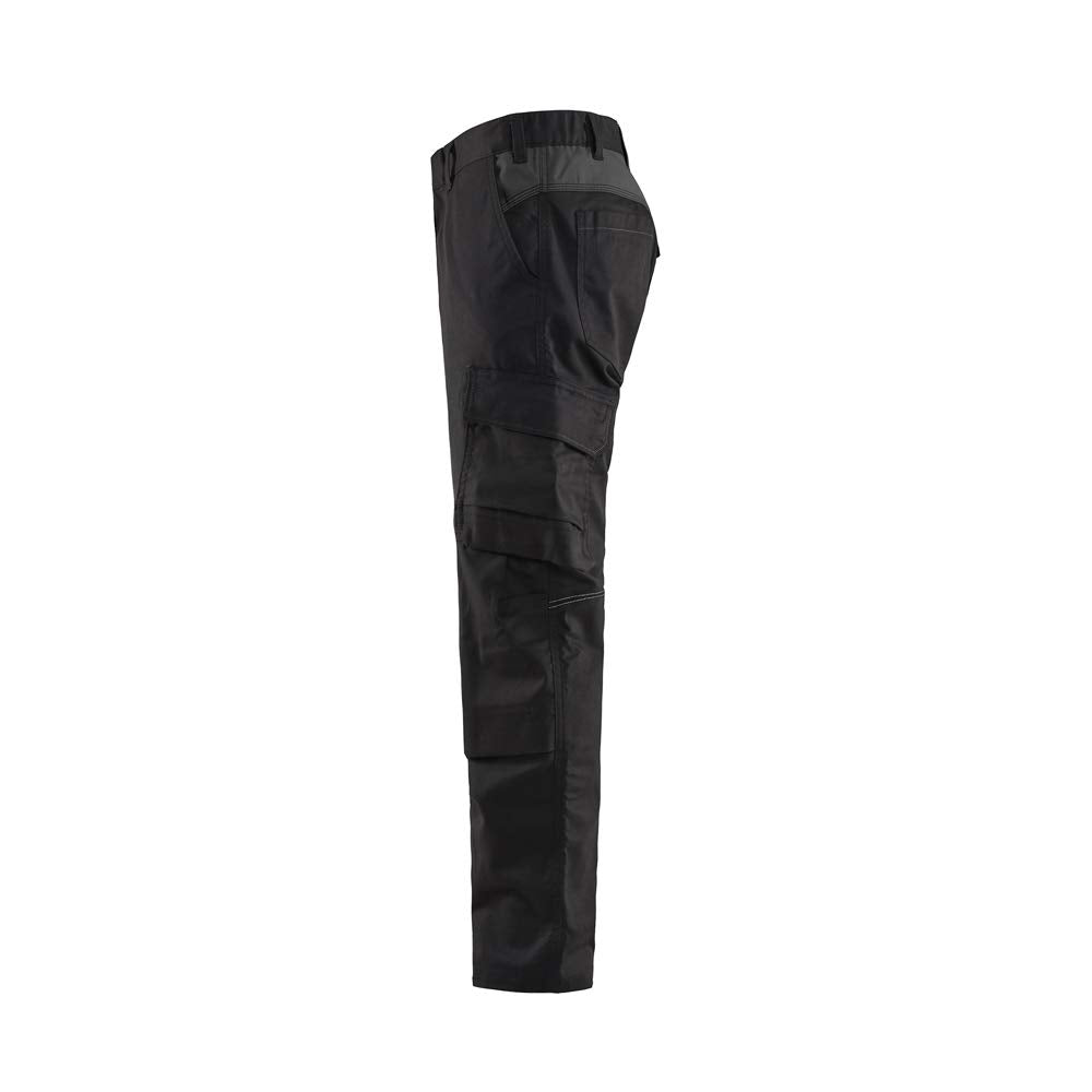 Blaklader 144818329998D128 Industrie Stretch Arbeitshose mit Kniepolstertaschen, Schwarz/Dunkelgrau,