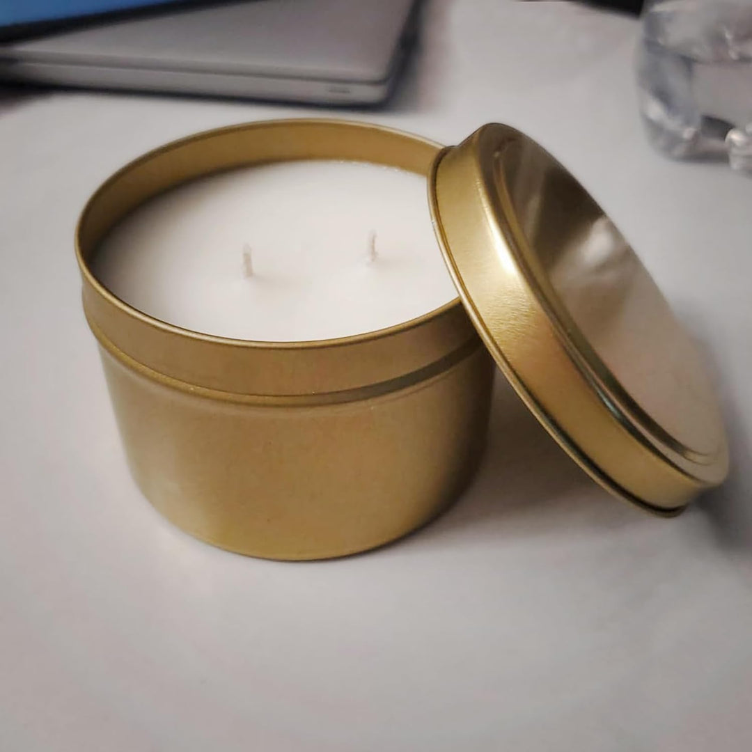 24 Stück Gold Kerzengläser mit Deckel, 120ml Leere Kerzendosen mit Deckel, Kerzenbehälter zum Kerzen