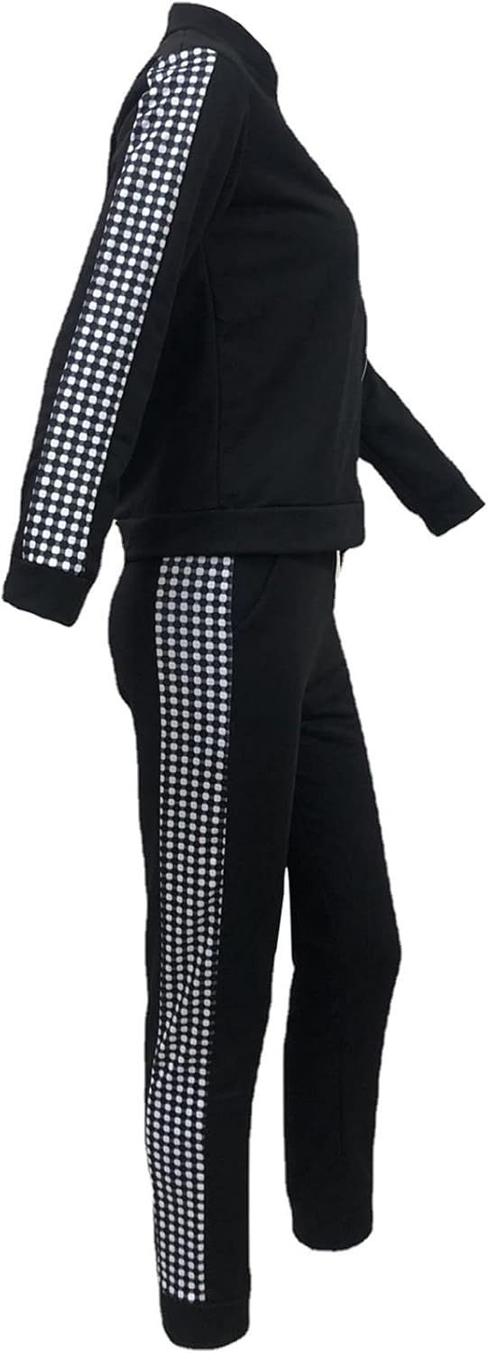 amropi Traingsanzug Damen Jogginganzug Leopard Kapuzenpullover Lange Ärmel Top + Hose Sportanzug 2 S