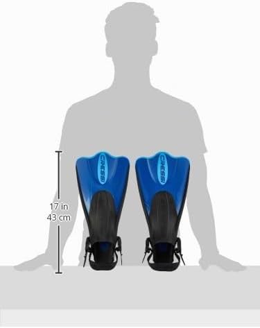Cressi Palau Saf Fins Einstellbare Kurze Flossen zum Schwimmen und Schnorcheln Blau/Hellblau XS-S, B