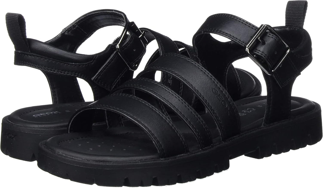 Geox Mädchen J Starblush G Sandalen, 33 EU Schwarz
