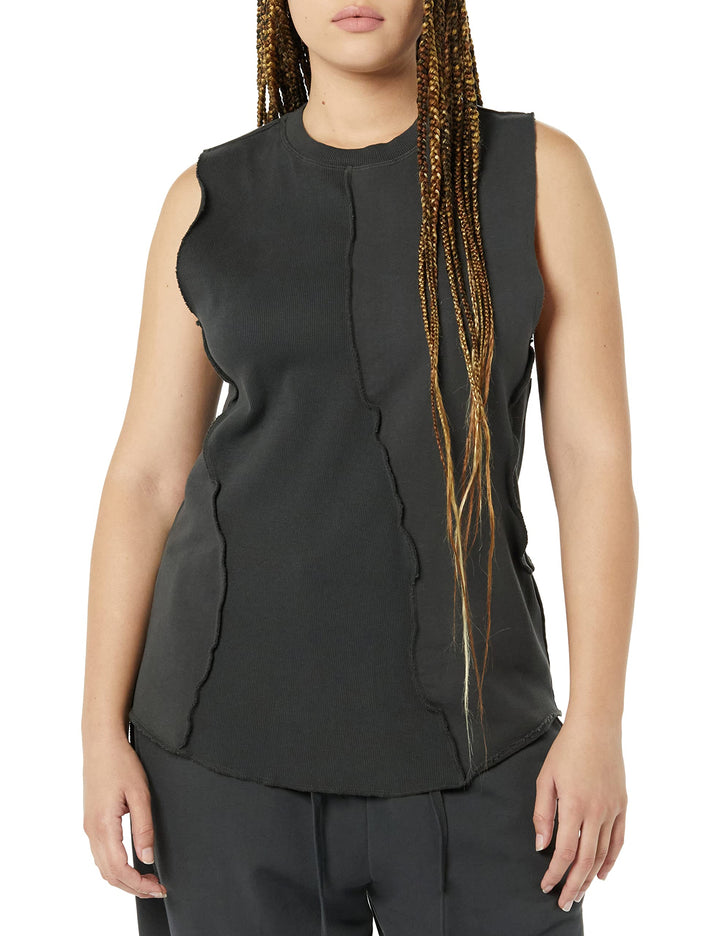 rare/self Tanktop für alle Geschlechter, Zusammengesetzt Gemischter Strick 4 Schwarz Geschmirgelt, 4