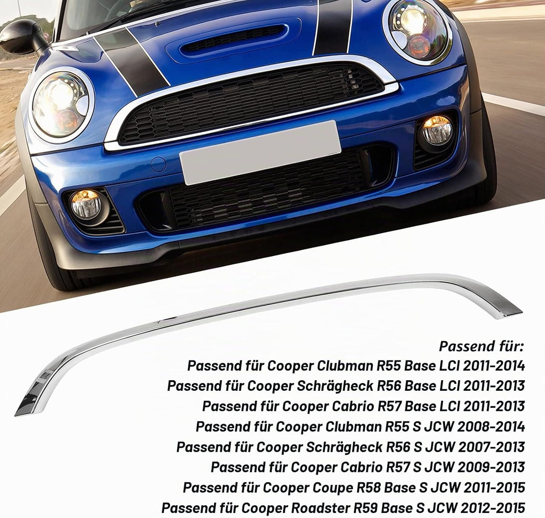 Frontzierleisten-Grill, Frontgrill-Haubenverkleidung 51132751040 Kompatibel mit Cooper R55 R56 R57 B