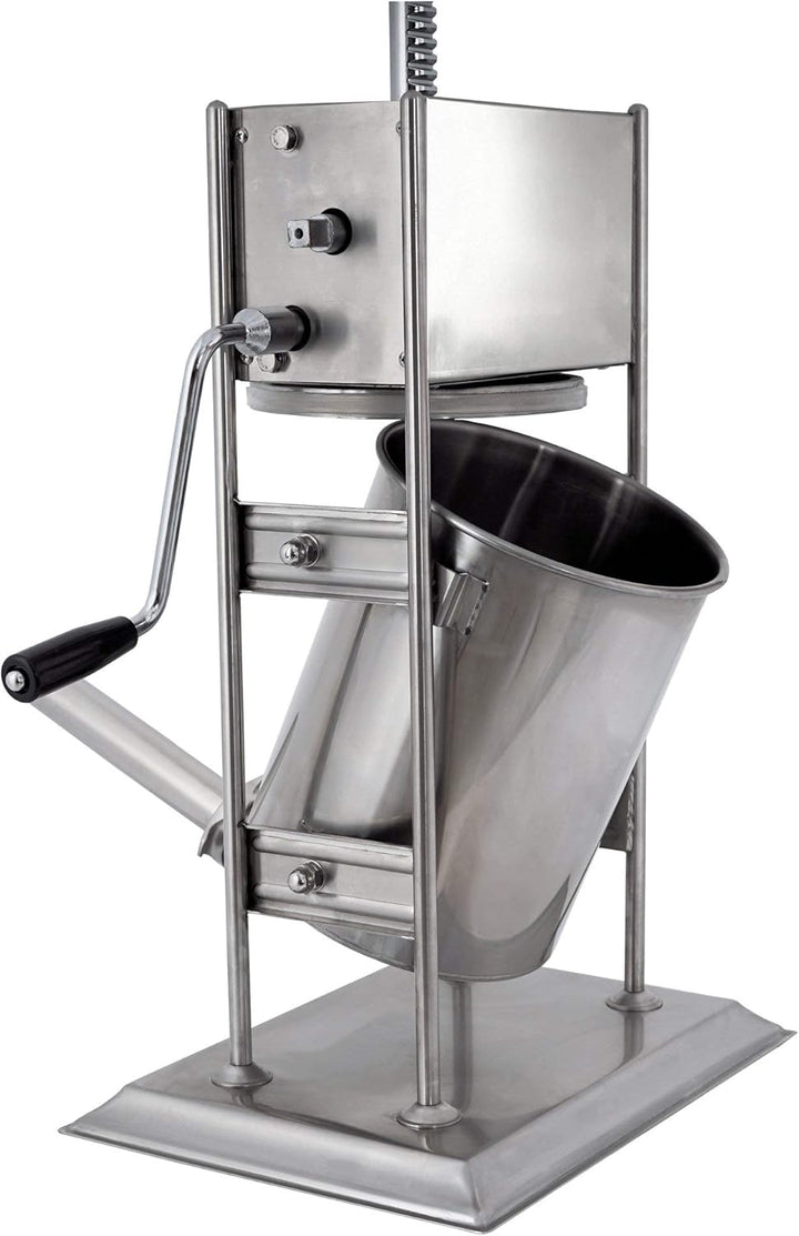 Zelsius Profi Wurstfüllmaschine aus Edelstahl (10 Liter, Silber) + vier verschiedene Füllrohre, Wurs