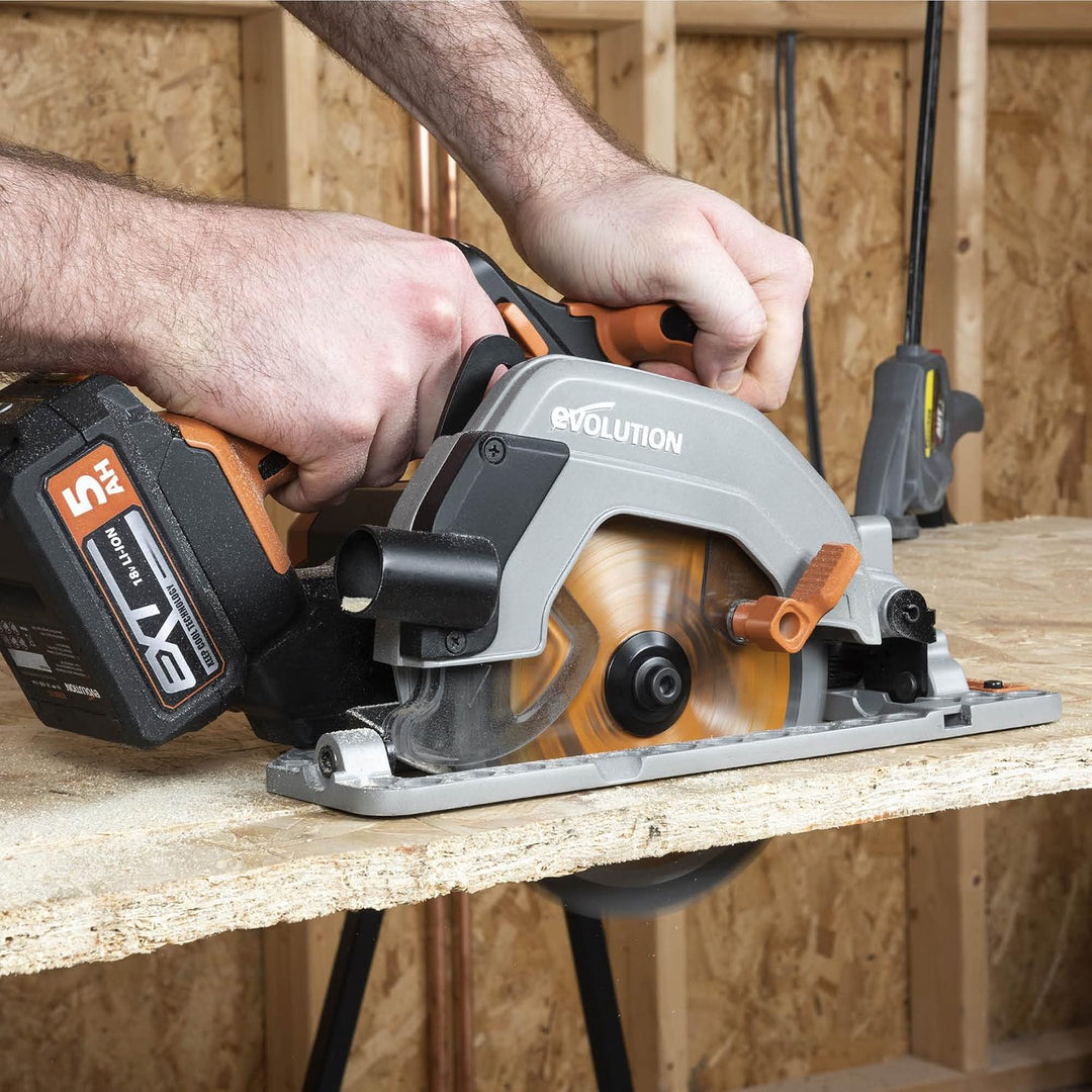 Evolution Power Tools R165CCS-Li Akku-Kreissäge für Schnitte in den verschiedensten Materialien – 4 