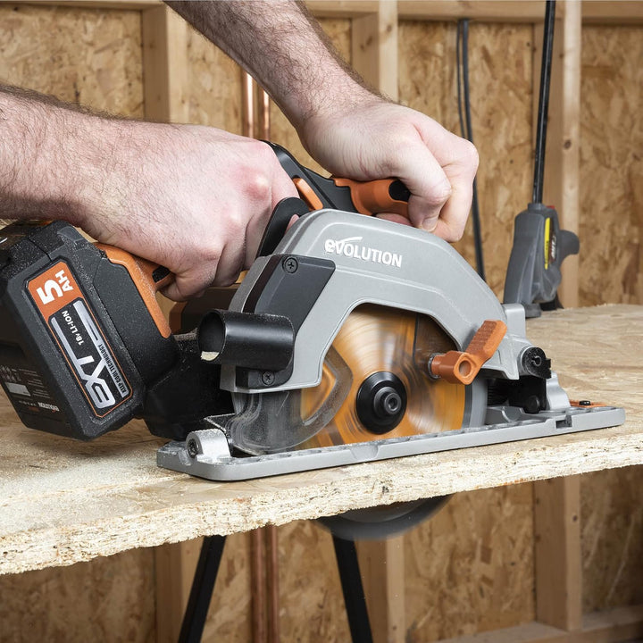 Evolution Power Tools R165CCS-Li Akku-Kreissäge für Schnitte in den verschiedensten Materialien – 4 