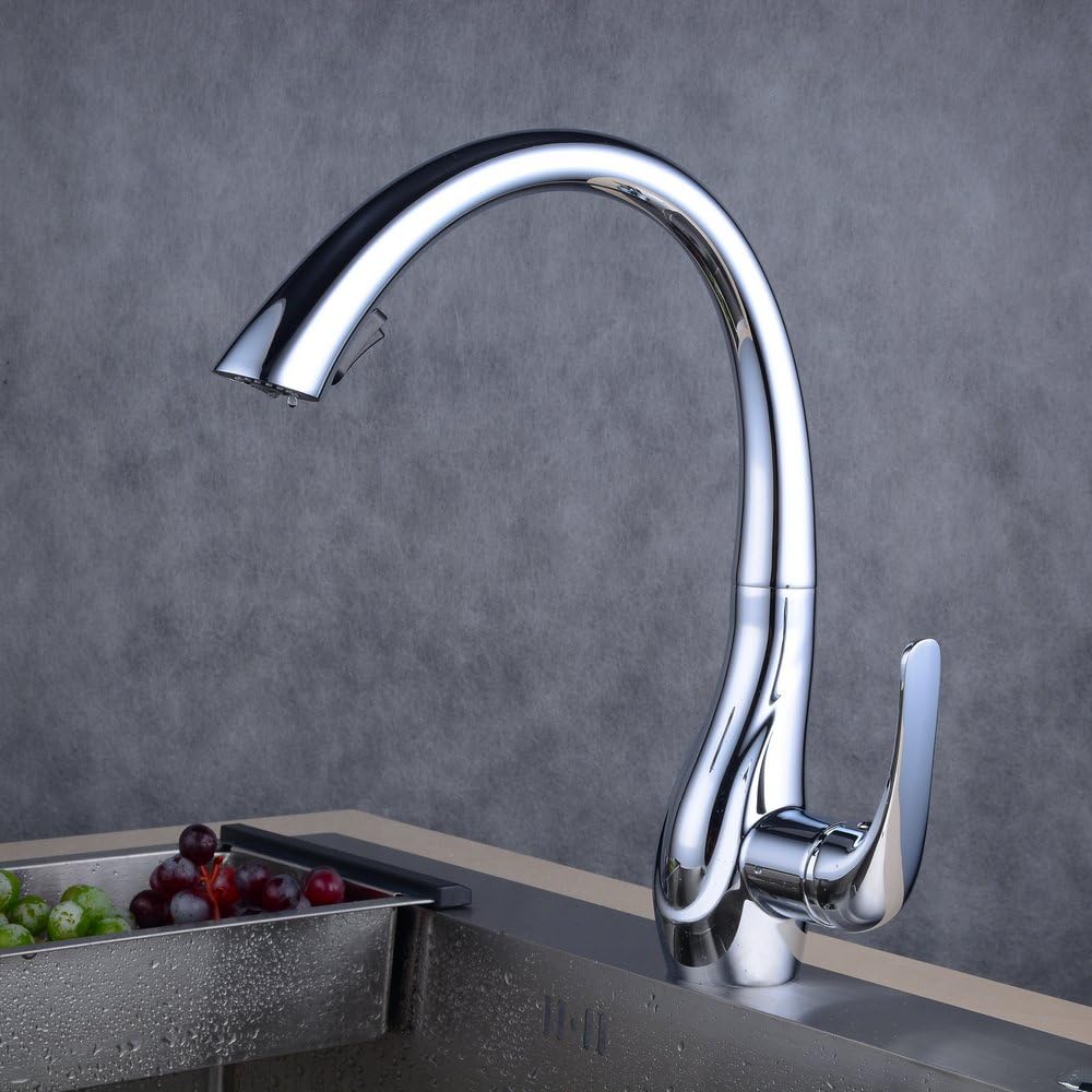 Beelee Chrom Mischbatterie mit Ausziehbar Brause Wasserhahn Küche Armatur Küchenarmatur Spültischarm