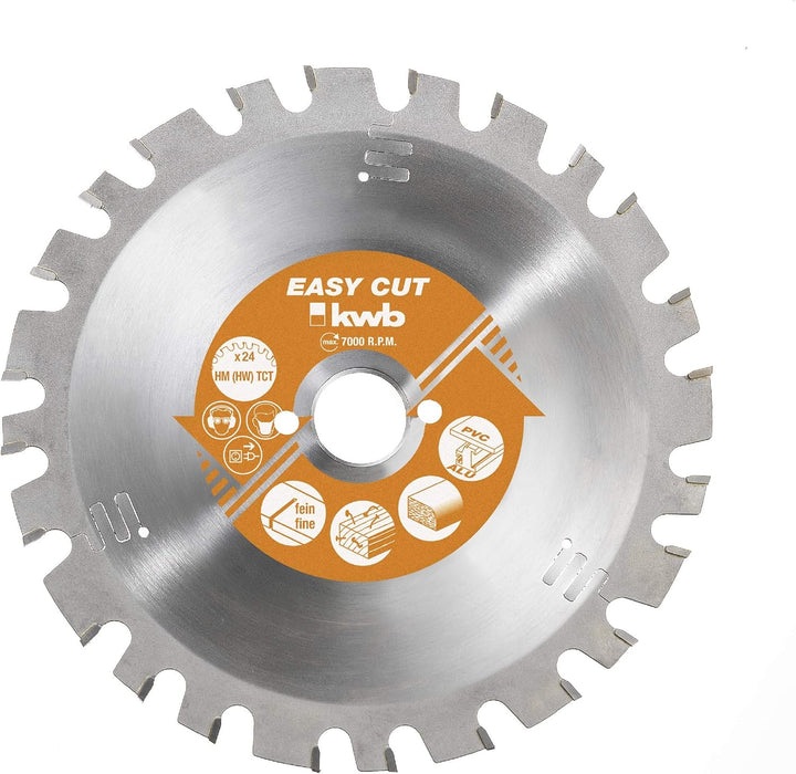 kwb Kreissägeblatt 190 x 30 mm, Made in Germany, Nagelfest, für Holz mit Metallresten, Universal Säg