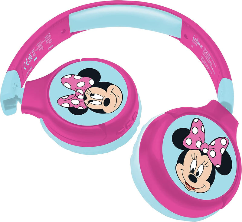 Lexibook, Minnie, 2-in-1-Bluetooth-Kopfhörer für Kinder, Stereo, drahtlos, kabelgebunden, kindersich