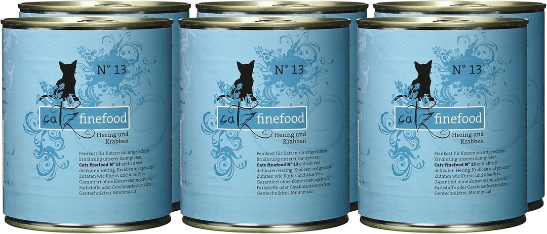 catz finefood N° 13 Hering &amp; Shrimps Feinkost Katzenfutter nass, verfeinert mit Kürbis &amp; Aloe Vera,