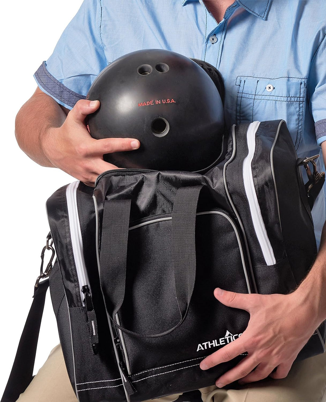 Athletico Bowling-Tasche für Einzelbälle, mit gepolstertem Ballhalter, passend für ein Paar Bowlings