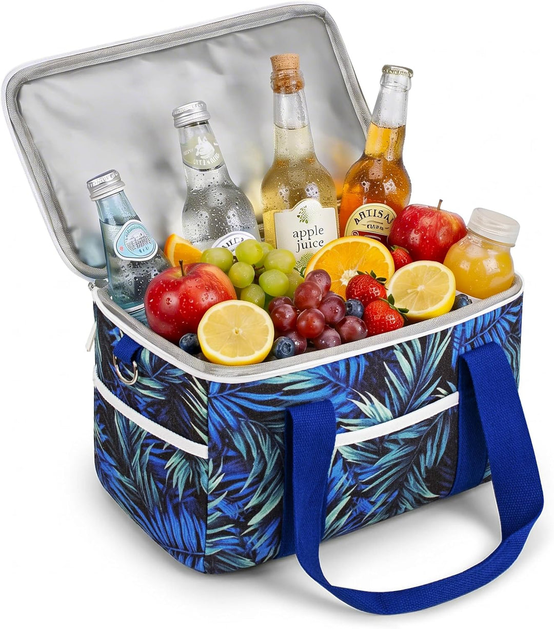 Grosse Thermo-Kühltasche 15L Isolierte Picknicktasche für Strand, Camping &amp; Einkauf. Faltbare Thermo
