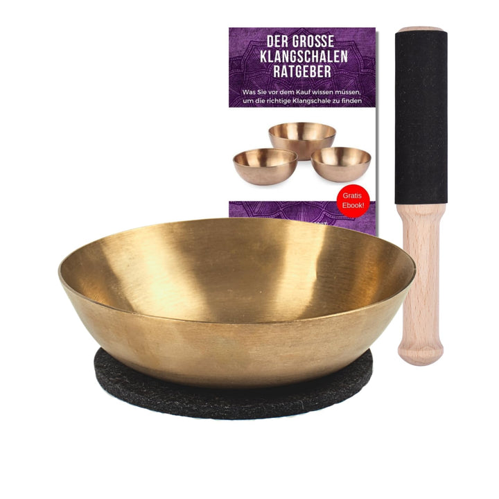 Peter Hess Therapieklangschale Kopfschale (14 cm, 250 g) mit hochwertigem Buchenholzschlägel, Filzun