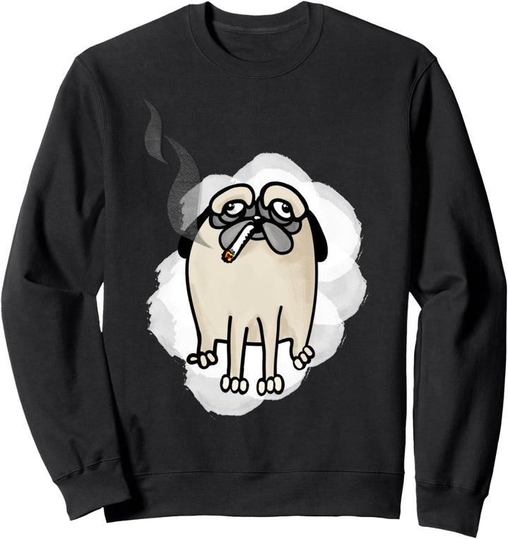 Hund raucht Ziggi Lustiges Geschenk Fun Sweatshirt