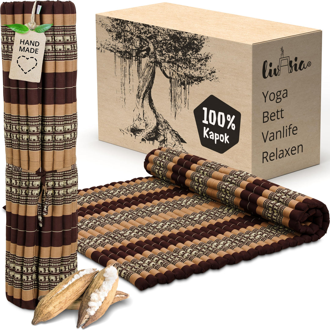 Asia WOHNSTUDIO livasia Rollmatte XXL breit Doppelbett - 200x145x4,5cm - Gästebett Gästematratze 2 P