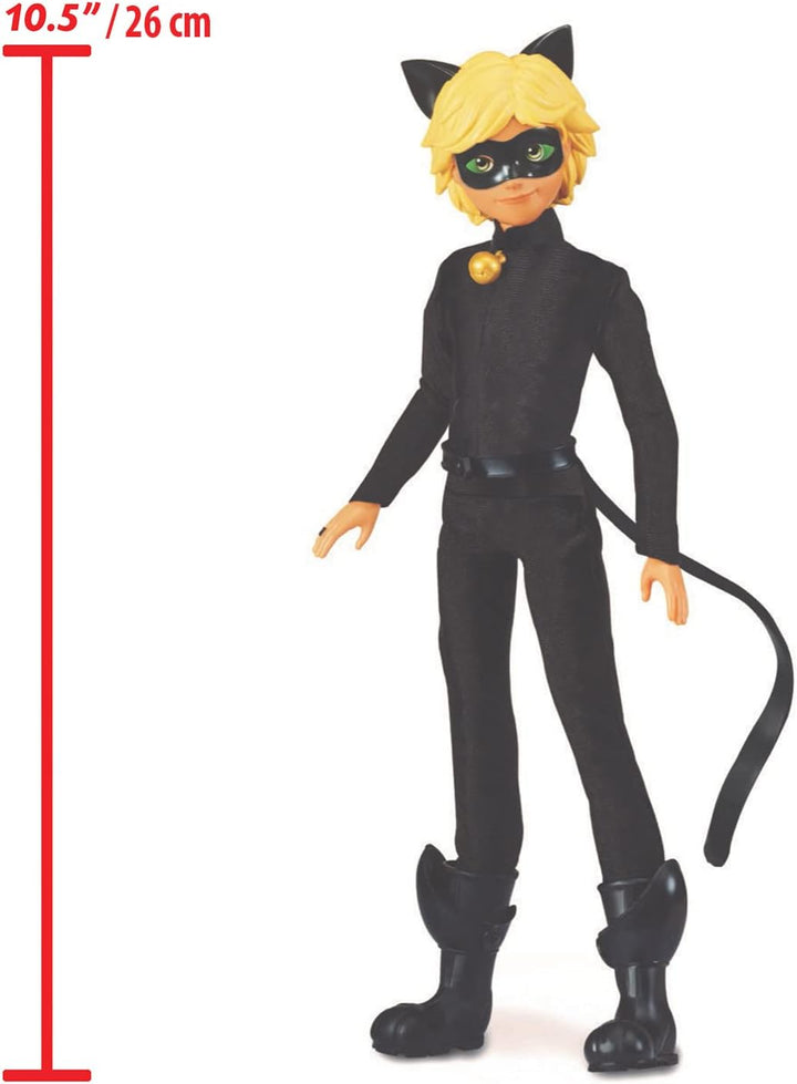 BANDAI - Miraculous - Miraculous Puppe Cat Noir und Adrien - Mannequin Puppe 26 cm und ihre 2 Outfit