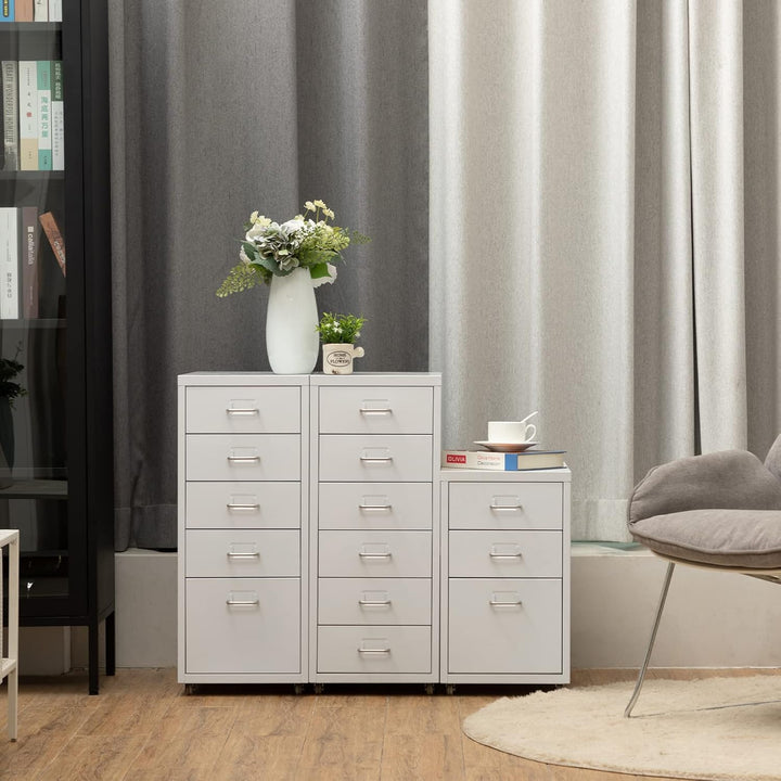 HollyHOME Mobiler Aktenschrank mit 5 Schubladen, rollender Aktenorganisator, Aufbewahrungsschrank au