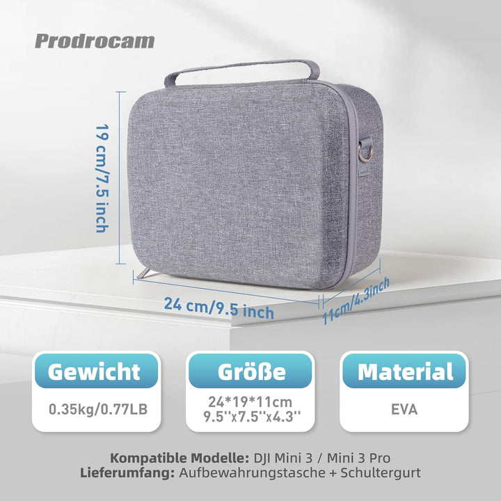 Tasche für DJI Mini 3/3 Pro Drohne und Controller Zubehör, Tragbare Tragetasche Kompakte Aufbewahrun