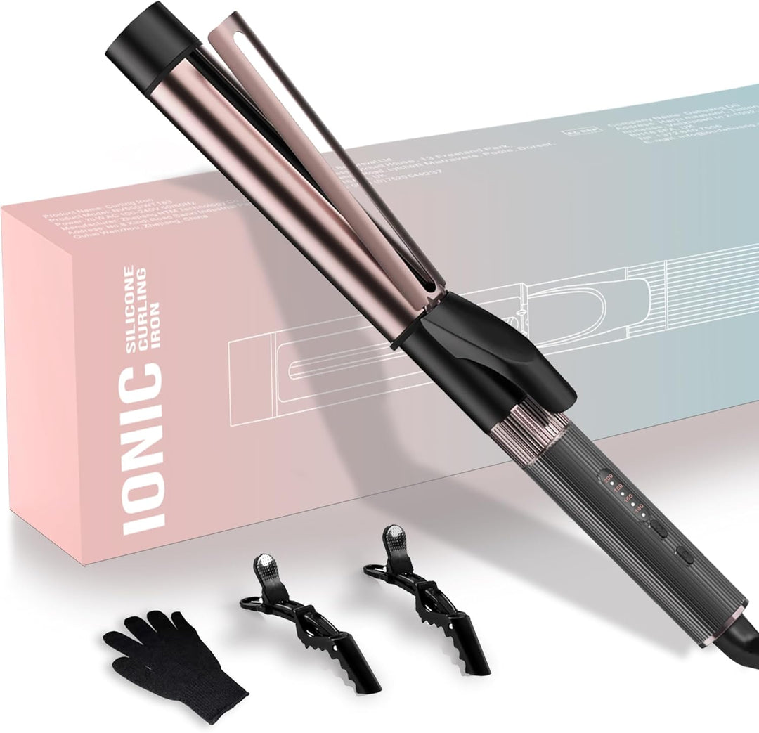 Lockenstab Grosse Locken 32mm, UKLISS PRO Lockenstäbe mit Klemme, Dicker Lockenstab für Lange Haare