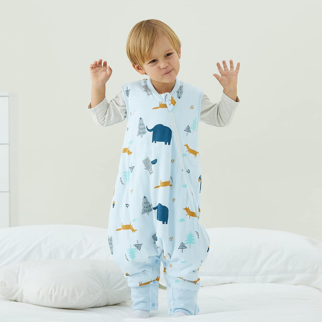 Duomiaomiao Baby Schlafsack mit füssen, Winter mit füssen,100% Baumwolle, 2.5 Tog Baby Jungen mit Sc