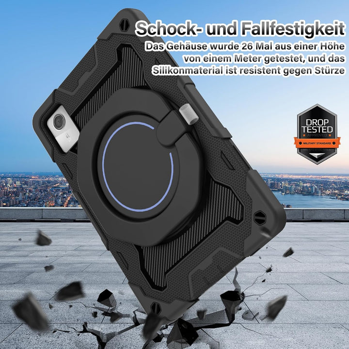 ROISKIN Lenovo Tab M11 2024 Hülle: Robuste, stossfeste Hülle mit Displayschutzfolie & 360° Drehbare
