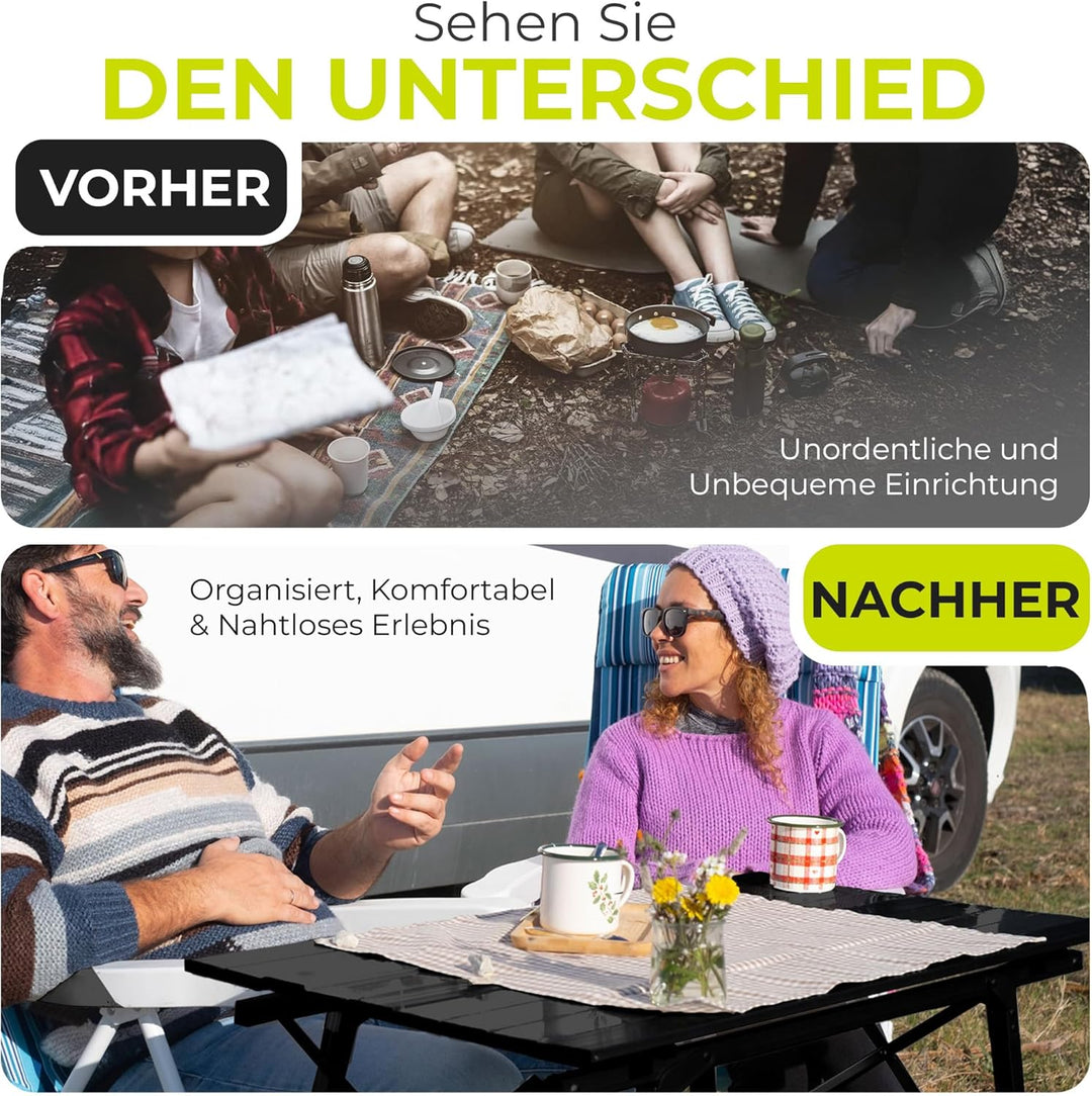 Werkfox Camping-Tisch Klapptisch Klappbarer Multifunktionstisch Mehrzwecktisch; Höhenverstellbarer F