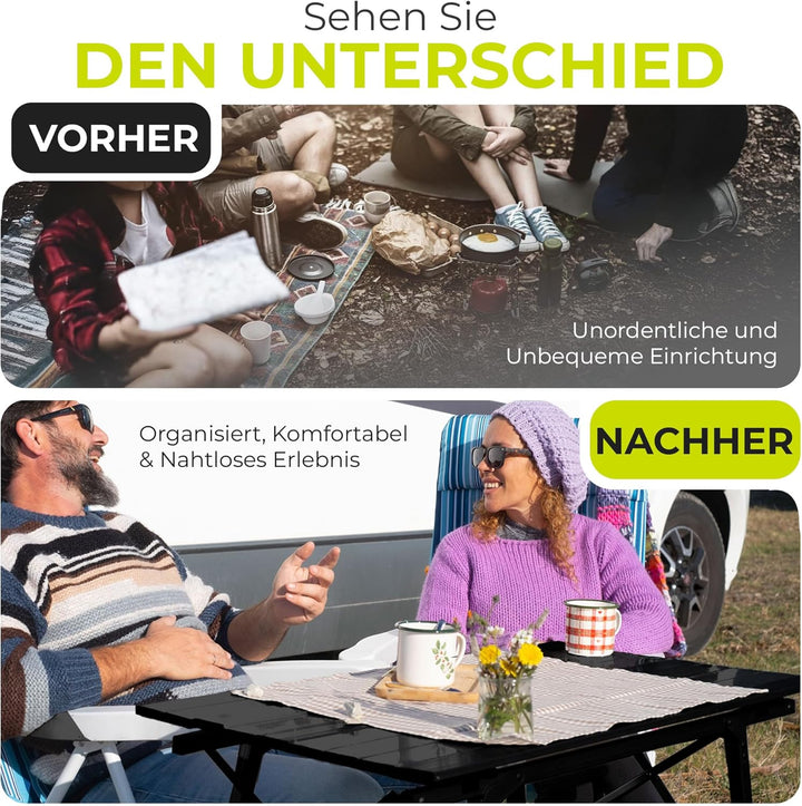 Werkfox Camping-Tisch Klapptisch Klappbarer Multifunktionstisch Mehrzwecktisch; Höhenverstellbarer F