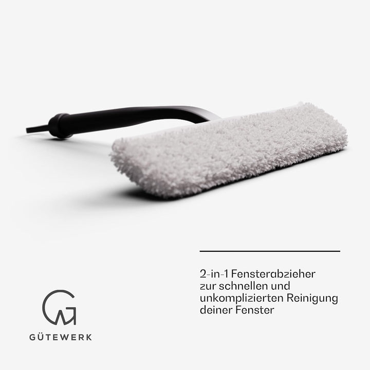 Fensterreiniger und Tuch 2 in 1, Glasreiniger 28 cm, Duschabzieher Box, Fensterreinigung waschbar, p
