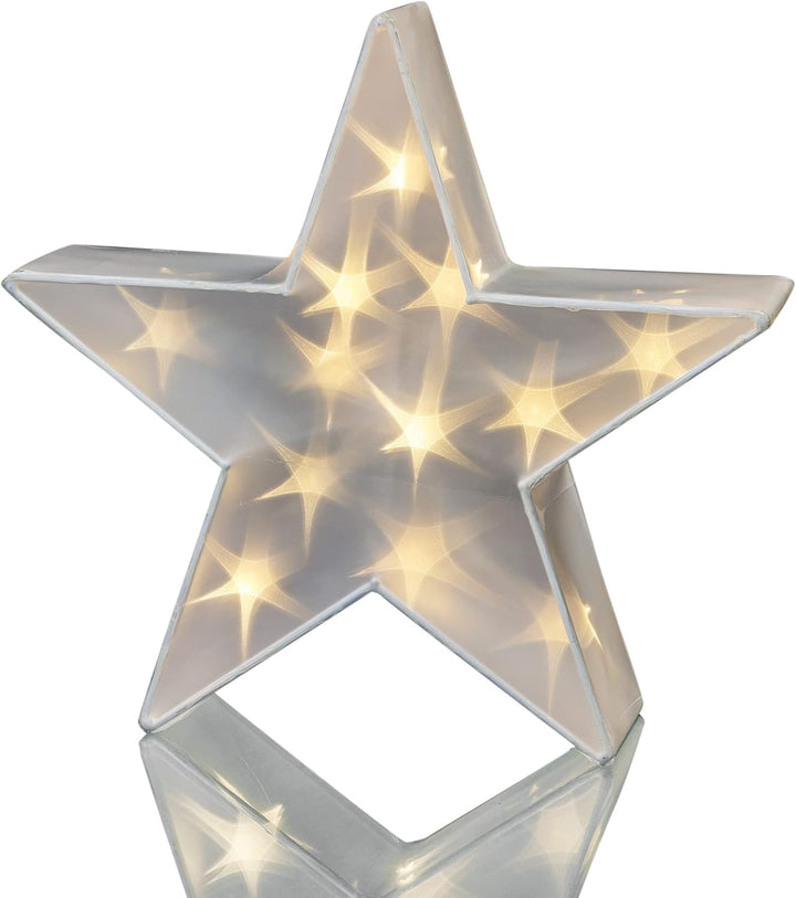 Hellum LED-Holografie Stern Weihnachtsstern mit Holografie Effekt innen warm-weiss 24 LED Ø55x10cm D