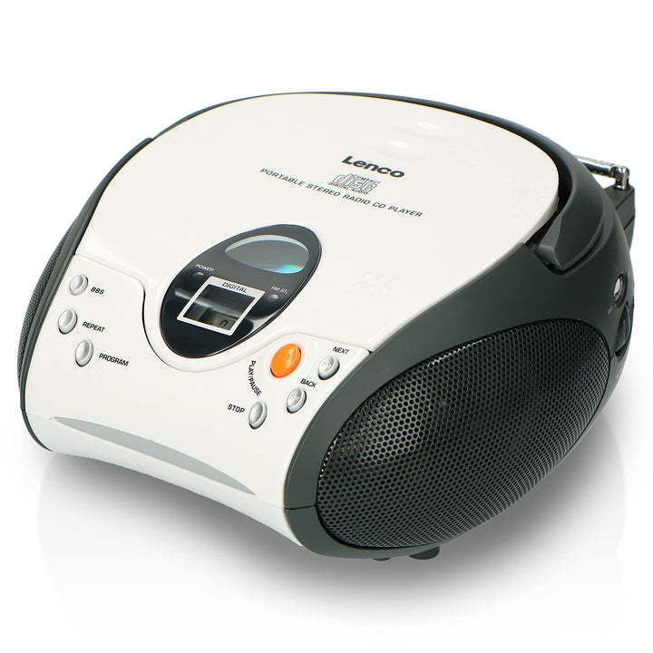 LENCO UKW-Radio m.CD Stereo,weiss SCD-24 White ohne Bluetooth Weiss, ohne Bluetooth Weiß