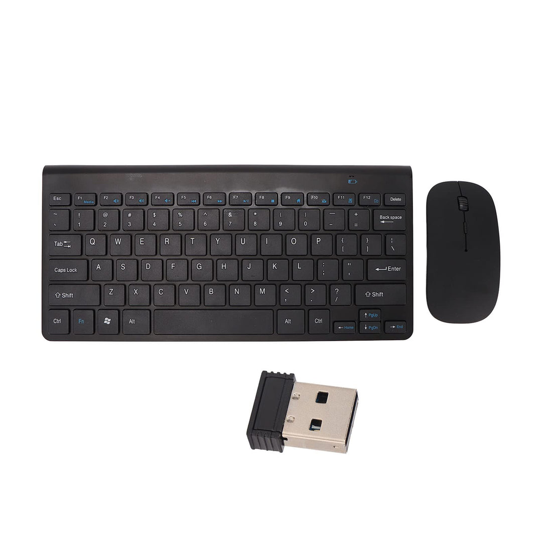 Kabelloses Tastatur Maus Set, 2.4 GHz Mini Tastatur Mouse Ultra-Dünne Funktastatur, Leise Tasten, Sc