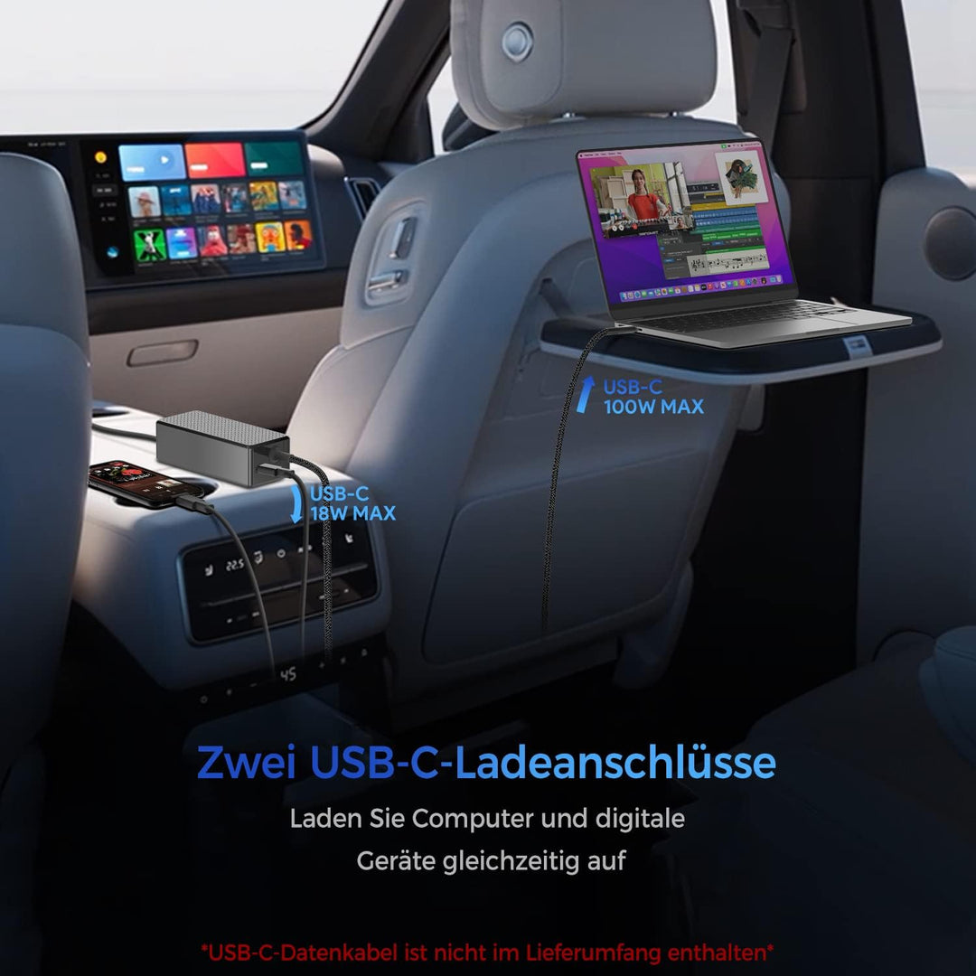 KFD DC 12V-24V KFZ USB C Netzteil Ladegerät für MacBook Pro 16" 15" Air Lenovo Asus ROG Surface Book