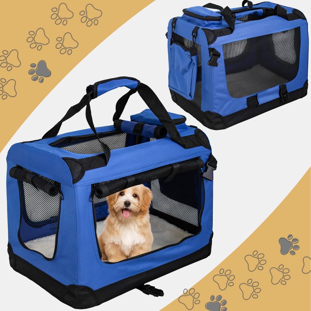 Faltbare Hundebox Transporttasche Transportbox Auto für Katze Hunde Grosse Kleine Box Bag Bed Decke