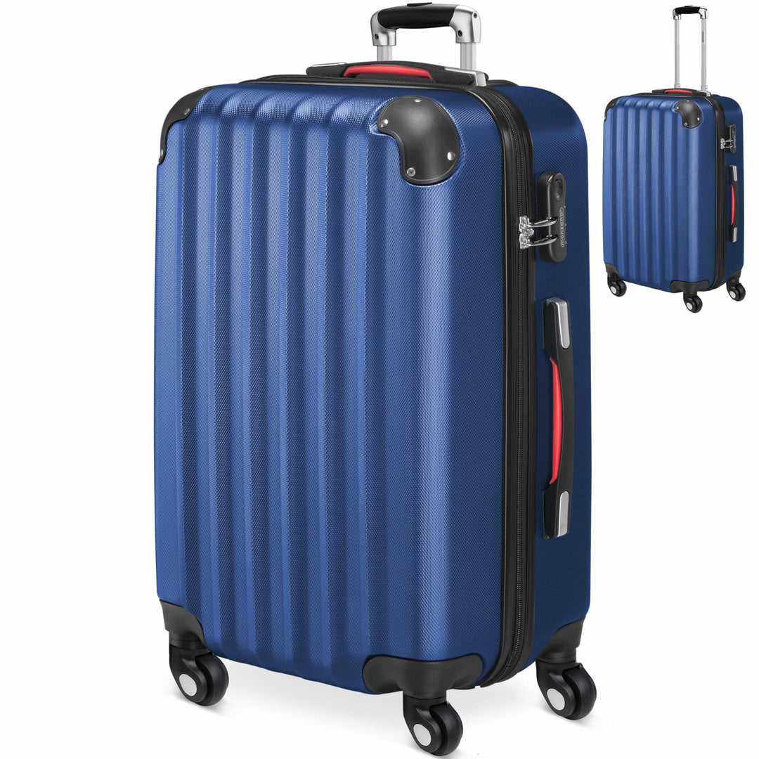 Monzana® Koffer Baseline Handgepäck ABS Hard Case Gehäuse gummierte Rollen Teleskopgriff Zahlenschlo