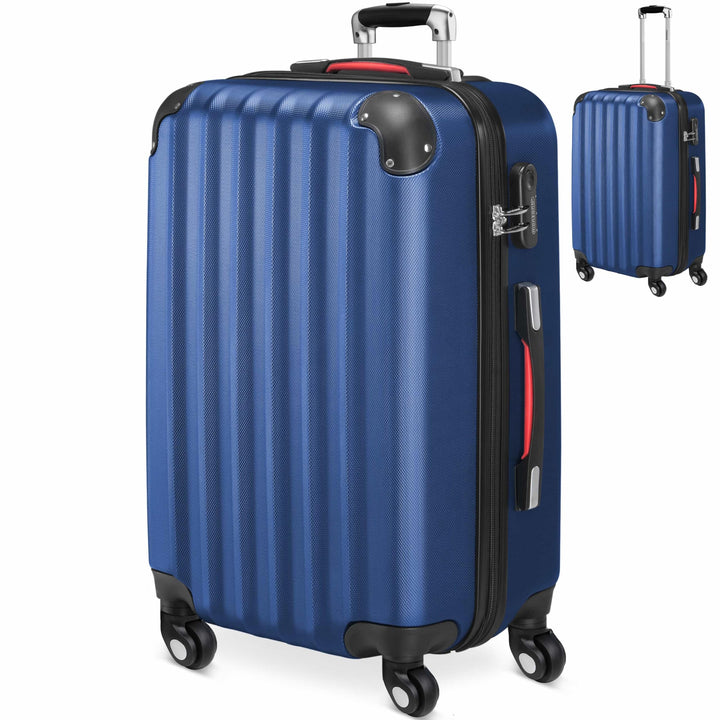Monzana® Koffer Baseline Handgepäck ABS Hard Case Gehäuse gummierte Rollen Teleskopgriff Zahlenschlo