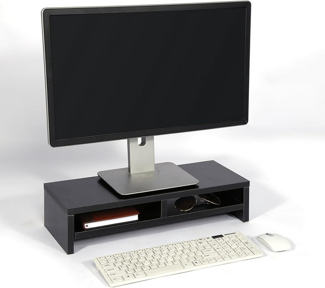 Holz LCD Laptop TV Halterung, Monitor Ständer Computer Riser mit Regal, Monitor Bildschirmerhöhung B