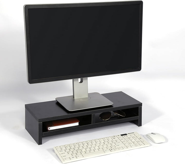 Holz LCD Laptop TV Halterung, Monitor Ständer Computer Riser mit Regal, Monitor Bildschirmerhöhung B