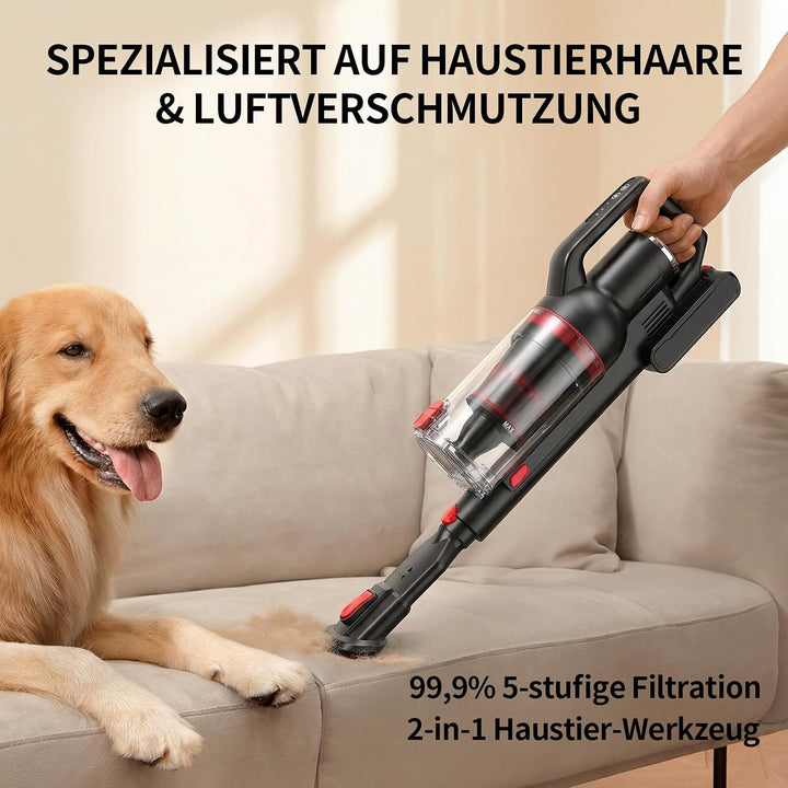 Akku-Staubsauger, Handstaubsauger mit verwicklungsfreiem Design, bis zu 45 Minuten Laufzeit, Starke