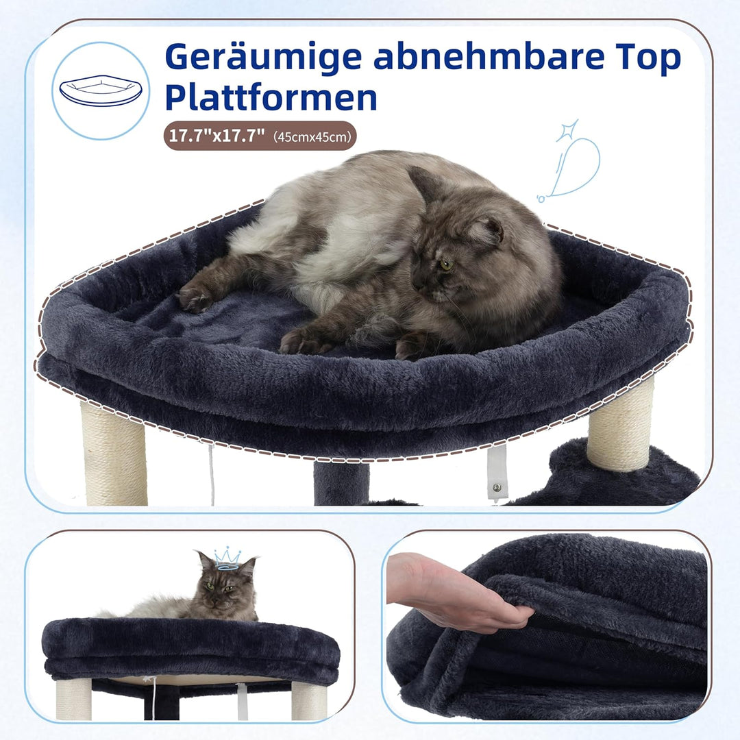 Gitelsnour Eck-Kratzbaum, Katzenbaum für Innenbereich, Mehrstöckiges katzenkratzbaum mit Sisal Kratz