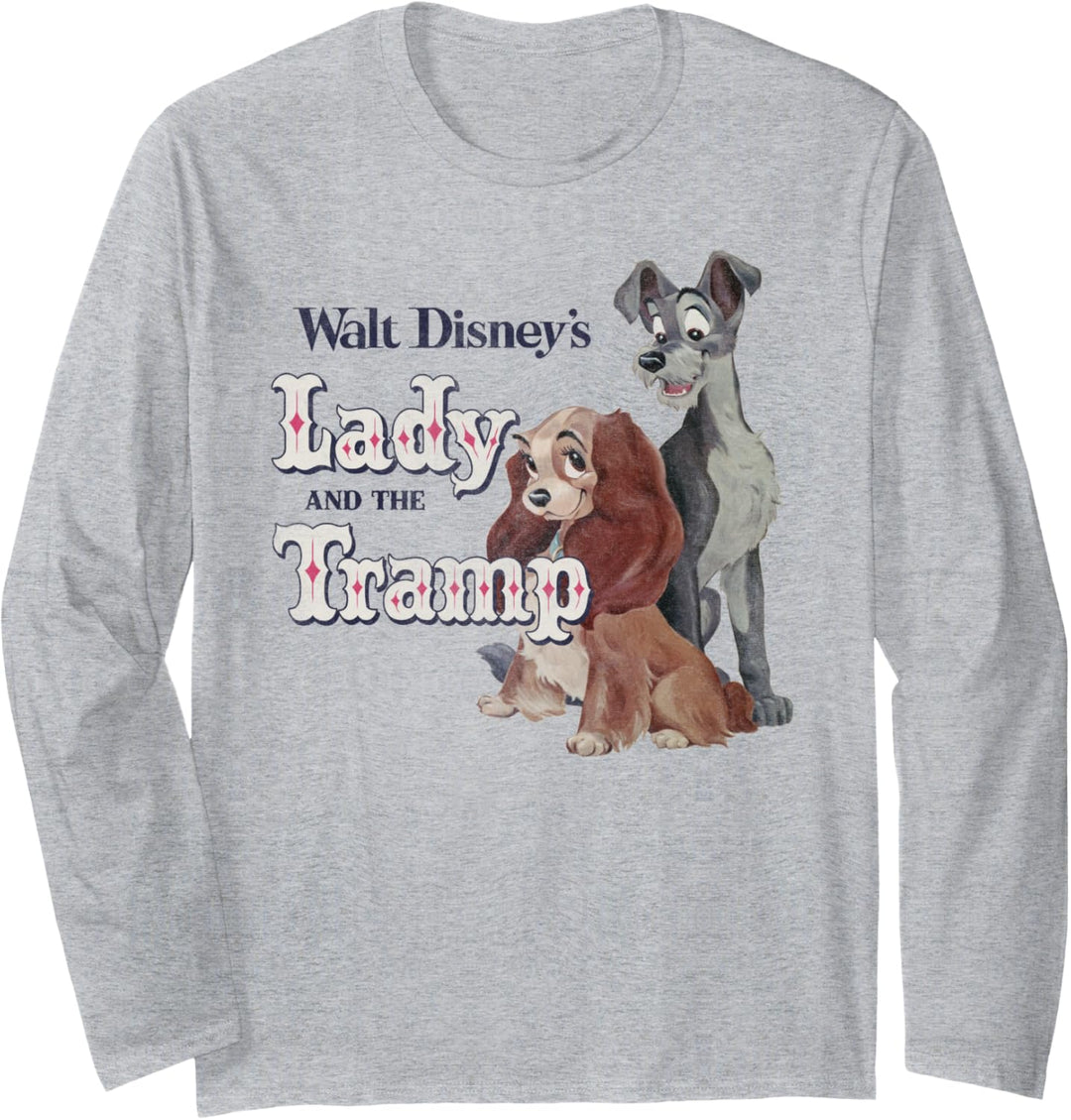 Disney Lady And The Tramp Classic Logo Langarmshirt