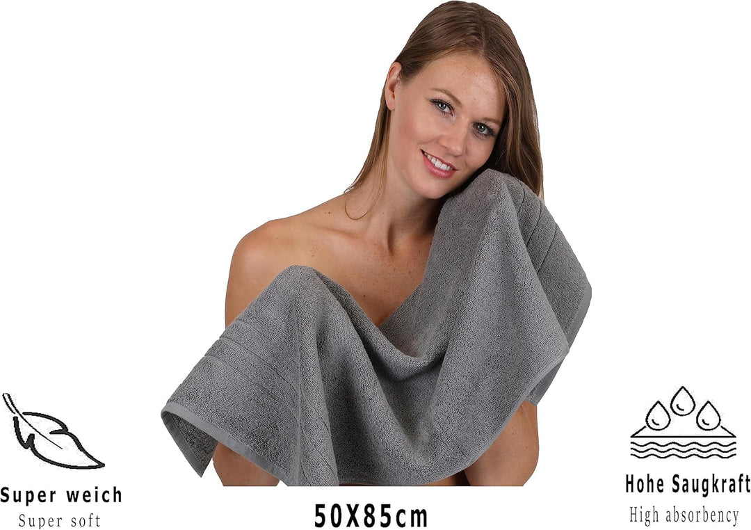 Betz 8er Set Handtücher Handtuch Deluxe 100% Baumwolle 2 Badetücher 2 Duschtücher 2 Handtücher 2 Sei