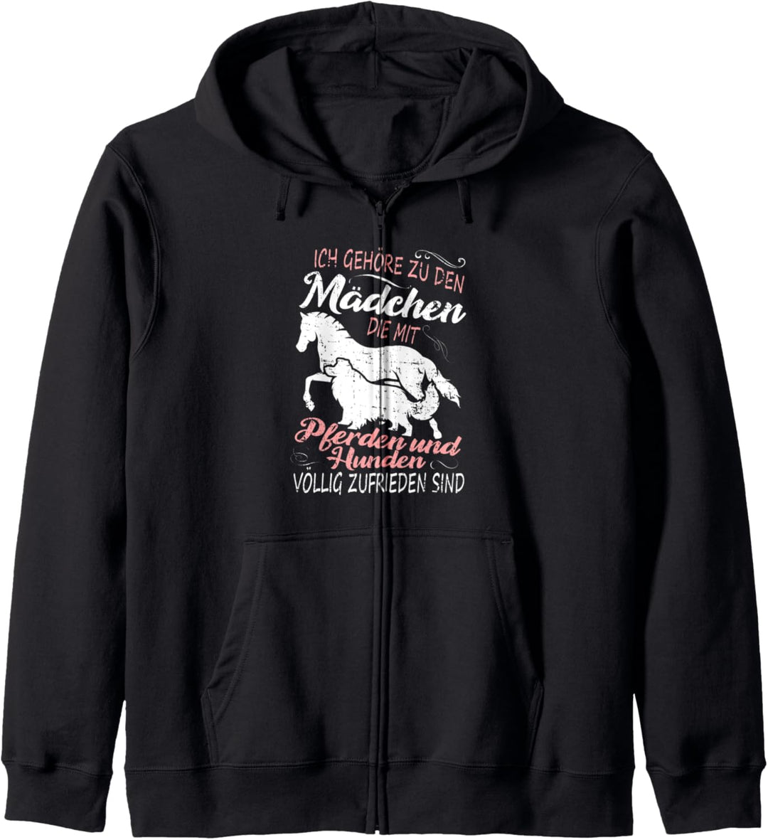 Ich gehöre zu den Mädchen Pferde und Hunde Spruch Pferdle Kapuzenjacke