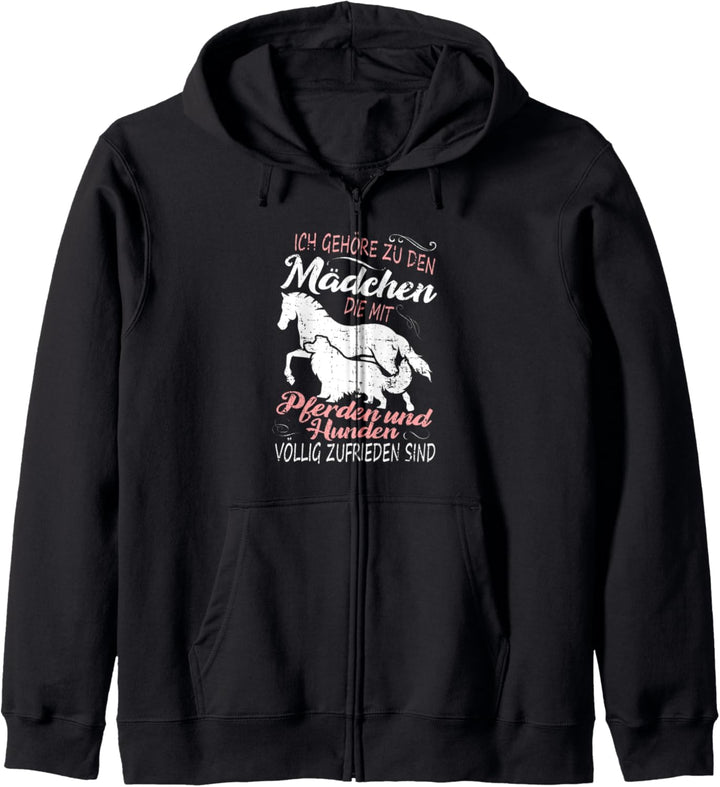 Ich gehöre zu den Mädchen Pferde und Hunde Spruch Pferdle Kapuzenjacke
