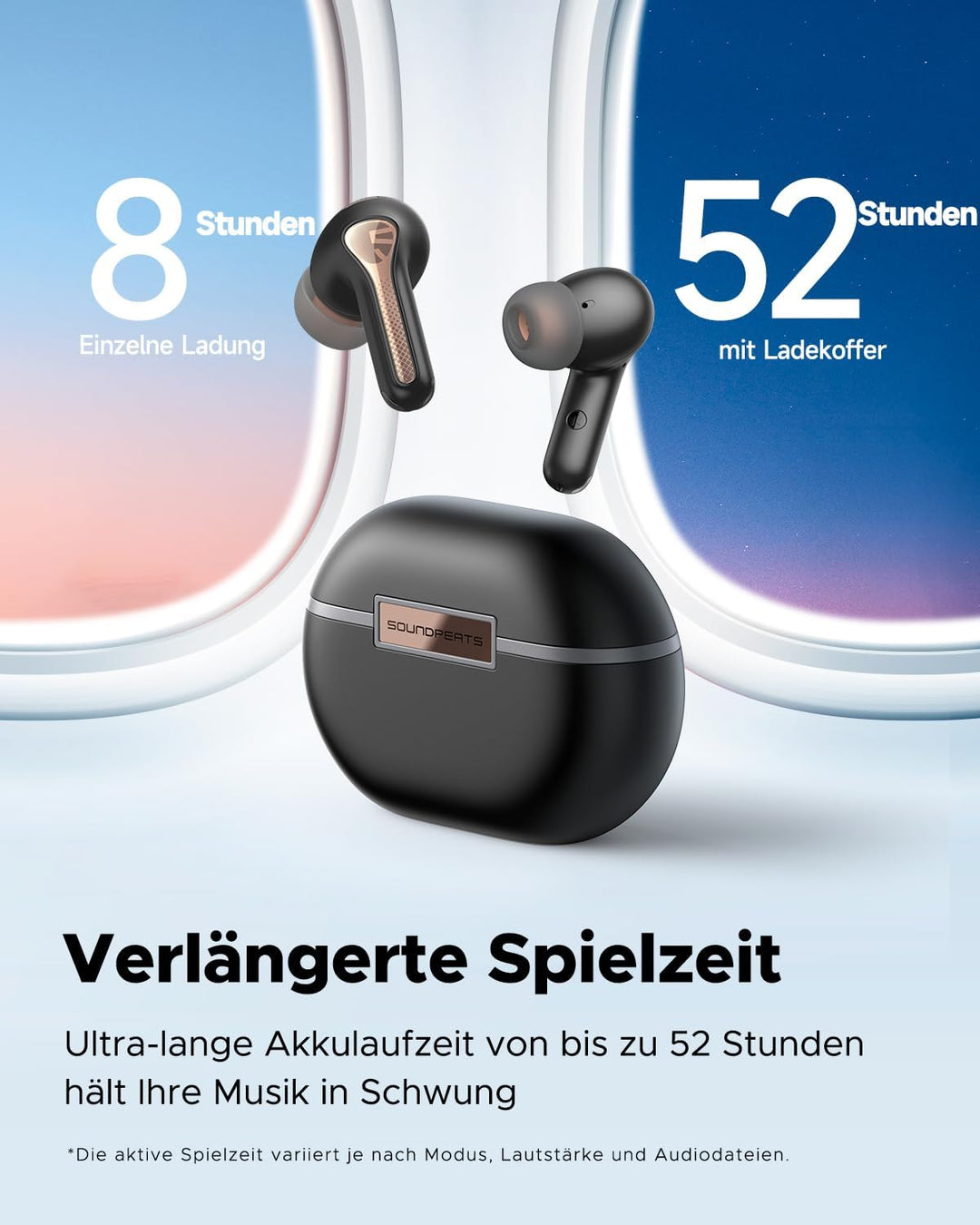 SoundPEATS Capsule3 Pro Bluetooth Kopfhörer Hi-Res Audio-Kopfhörer mit LDAC, 43dB Hybride aktive Ger