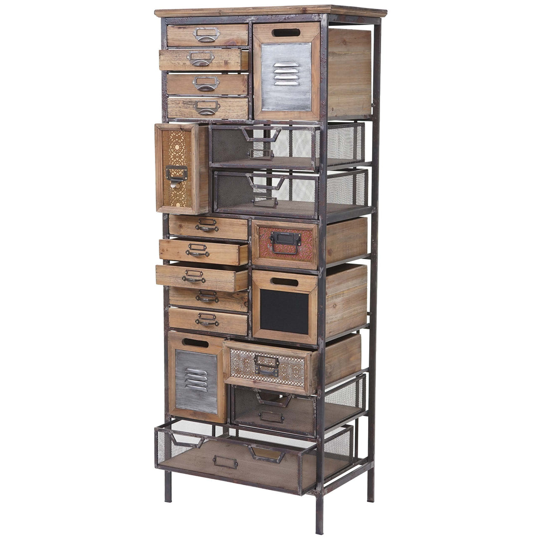 Mendler Apotheker-Schrank HWC-A43, Tanne Holz massiv Vintage, 143x56x33cm | Kommode, Shabby-Look