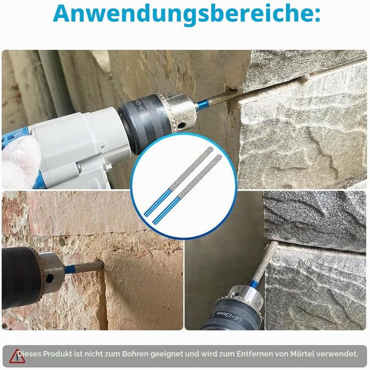 Diamant Mörtel Hakenbohrer – Diamant Fugenfräser 2 Stück 7,2 mm x 74 mm Rundschaft Tuck Point Pin zu